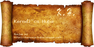 Kernács Huba névjegykártya